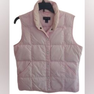 Lands' End Goose Down Pink Puffer Vest